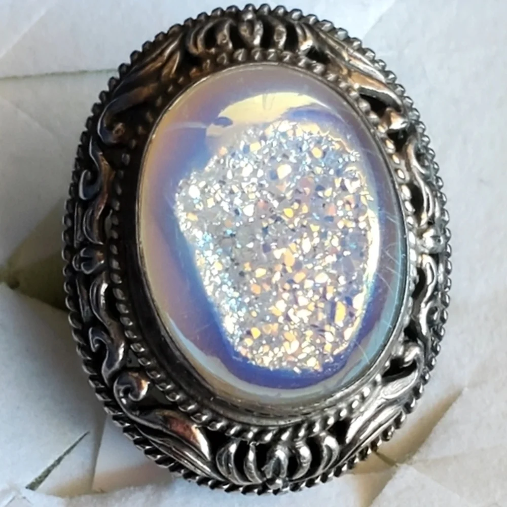 Women's Drury Quartz Silver Look‎ Ring Size 6-1/2 NWT